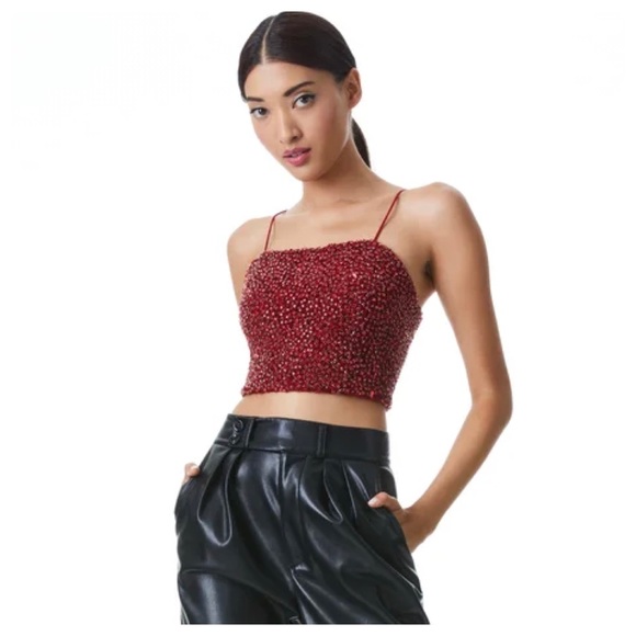 ALICE + OLIVIA Crystal Embellished Crop Top - Picture 6 of 17